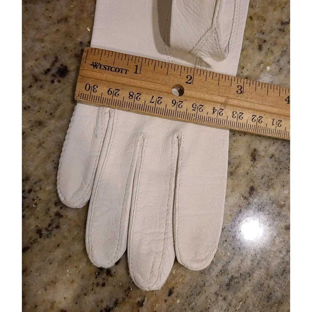 Vintage Size S Off White Soft Leather Formal 14